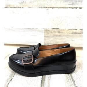 FitFlop Womens 8 Black Leather Buckle Loafers Slip On Comfort Orthopedic NEW